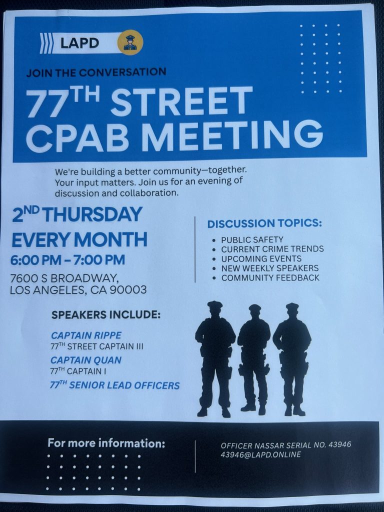 Community Police Advisory Board Meeting