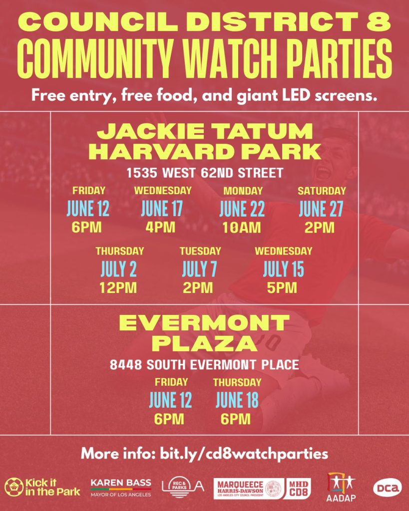 Watch parties at Jackie Tatum Harvard Park